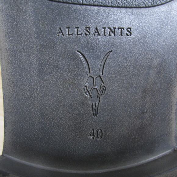 AllSaints Drago Suede Lace Up Boots Charcoal Grey Men\'s Size 40 (US 7) NWOB